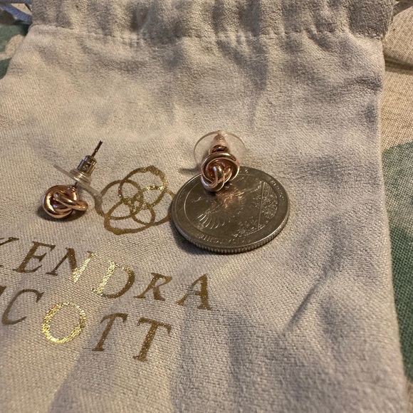 Kendra Scott Rose Gold Knot Earrings - Picture 2 of 3